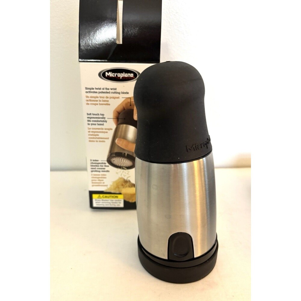 Microplane Cheese Mill Stainless and Black - Picture 2 of 5